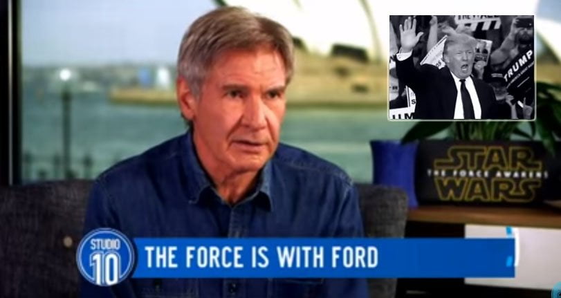 Harrison Ford makes fun of Donald Trump