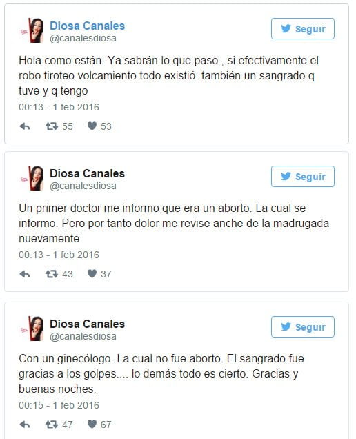 Diosa Canales no aborto