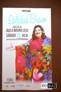 Flyer de Soledad Bravo Vuelve al Aula Magna, Biblioteca UCV