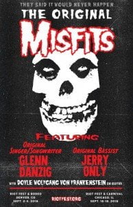 Misfits, Flyer Riot Fest Chicago y Denver