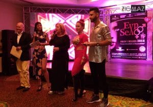 Doris Bermon, Angel Peña y Ekaterina Pineda Laroja Rueda de Prensa Expo Sexo Salud y Belleza 2018
