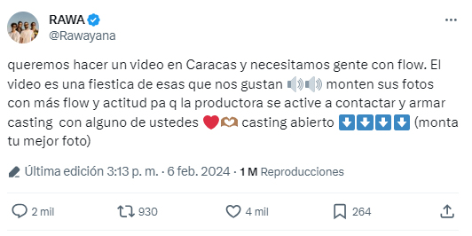 Rawayana Tweet concurso video en Caracas 01