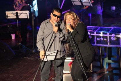 Emilio Lovera y Belkys Martinez en el show de las 2000 mil voces