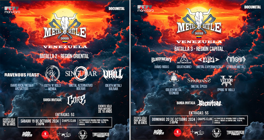 Wacken Metal Battle Venezuela 2025 batallas capital y oriental