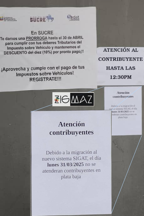 Aviso en el edificio del Sedat en los dos Caminos