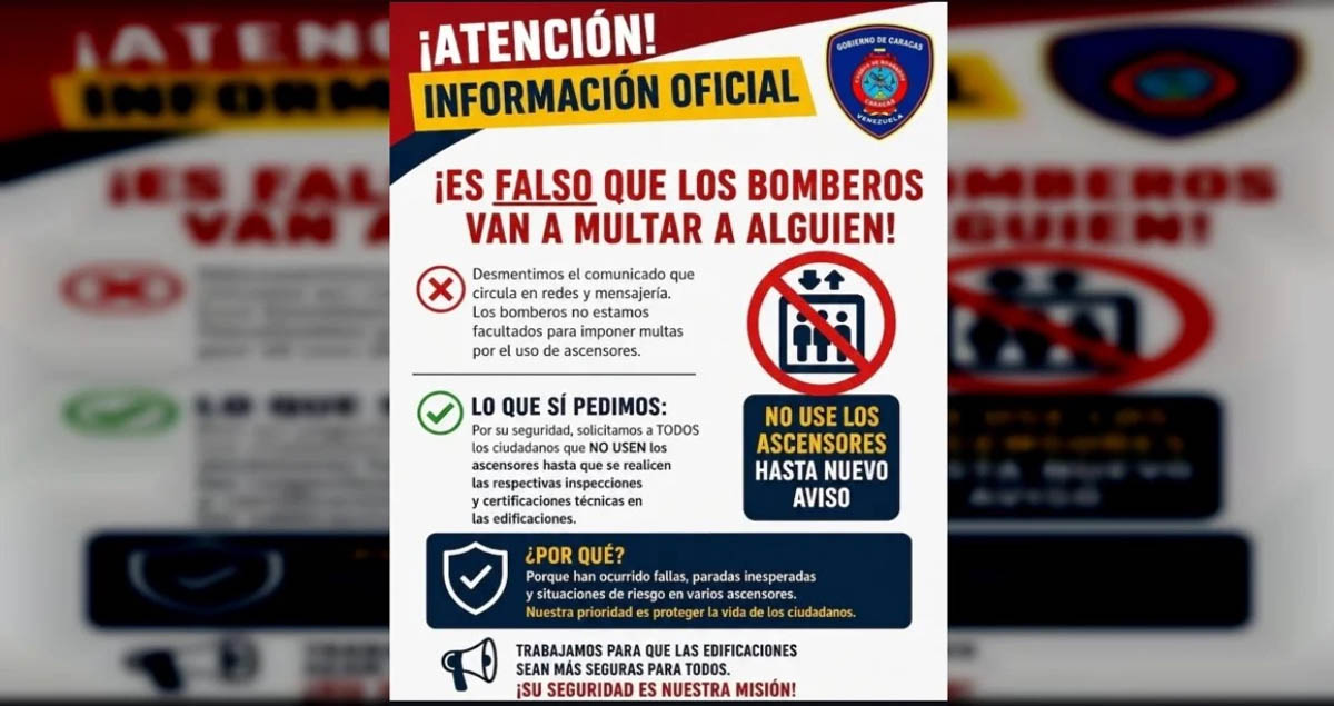 Bomberos de Caracas sobre ascensores tras terremoto 24 de junio