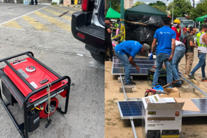 Solsica ayuda ante emergencia con equipos electricos