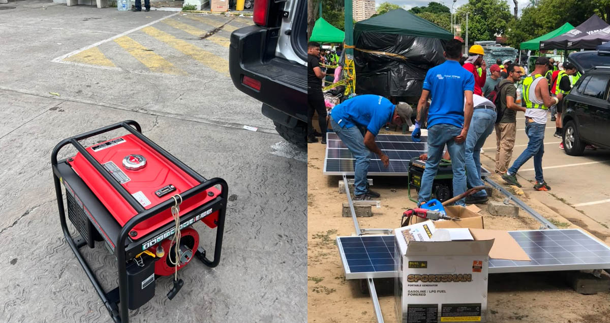 Solsica ayuda ante emergencia con equipos electricos